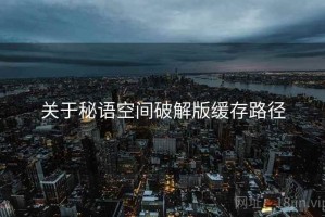 关于秘语空间破解版缓存路径