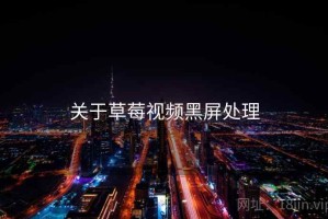 关于草莓视频黑屏处理